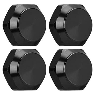 Imagem de CUOFYUNL 4 unidades de porca de roda hexagonal de 17 mm em liga de alumínio tampas de montagem à prova de poeira para acessórios de atualização de carro 1/8 RC (Preto Superior: 84661 3K000HZ, 84661