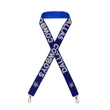 Imagem de Lashicorn Beaded Purse Strap Football Stadium White Letters Dallas Gold Clasp College Girls Fans Clear Bag Approved Crossbody Game Day