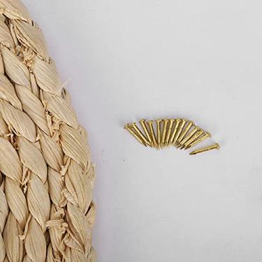 Imagem de Luqeeg Prego de Cabeça Redonda de Latão, 100 Peças, Durável, Fácil Instalação para Dobradiças de Móveis, 10mm/15mm/18mm/22mm (10 mm de comprimento)