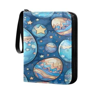 Imagem de Wassud Fichário de 4 bolsos para cartões colecionáveis Sky Blue Eggs comporta 400 cartões padrão, álbum TCG CCG MTG, presentes para colecionadores, meninos e meninas
