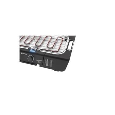 Imagem de Churrasqueira Elétrica Grill com Grelha Removível, 2000W, Preta, 40,7x34,5x8cm, 127V, PP e Metal