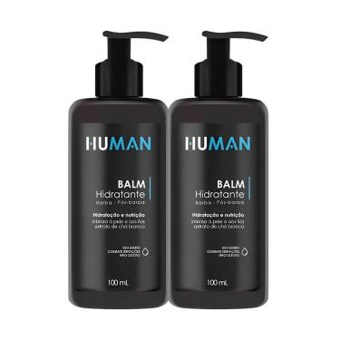 Imagem de Kit 2 Creme Balm Para Barba Hidratante Facial Pós-barba Nutrição Human 100ml
