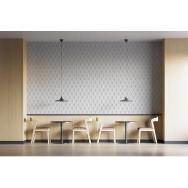 Imagem de Papel de Parede Texturizado Moderno, Padrão Geométrico em Cinza, Design Minimalista para Decoração de Restaurante, 2,80 Metros