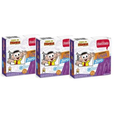 Imagem de Kit 3 Gelatina Em Pó Sabor Uva Diet Zero Açucar 12g Predilecta