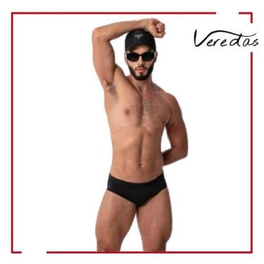Imagem de Sunga Slip Forrada Adulto lateral 8cm - Veredas, Preto, GG