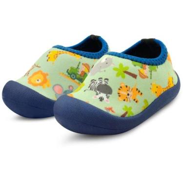 Imagem de Sapameia Infantil Menino Antiderrapante Mz Shoes Bebê Animais - Mzshoe