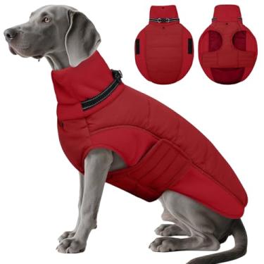 Imagem de DENTRUN Casaco para cães com arnês embutido - Casaco refletivo repelente à água, barriga de lã de camada dupla, pescoço e peito ajustáveis, ideal para buldogue, cocker spaniel, roxo, G