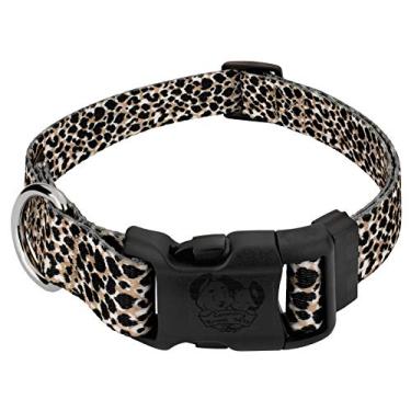 Imagem de Country Brook Petz – Coleira de cachorro de guepardo de luxo – Feita nos EUA – Coleção de estampas de animais com desenhos selvagens (5/8 polegadas, pequena)