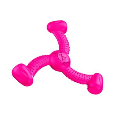 Imagem de Mordedor Rokka Stark Pet, Tamanho Grande, Brinquedo para Cães de Médio a Grande Porte, em Borracha Resistente Atóxica, Cor Pink Neon