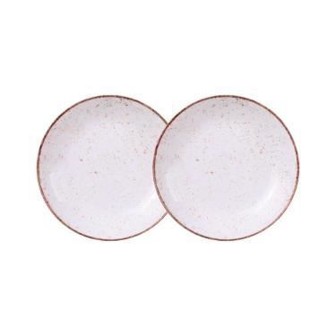 Imagem de Jogo De Pratos Fundo 2 Peças Rústico 22 Cm Porcelana Decorada Tramontina