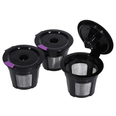 Imagem de Filtro de café reutilizável e cesta de infusão de chá, adequado para porção única ou várias xícaras para escritório em casa (preto, 6 peças)