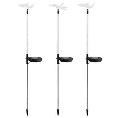 Imagem de GLOGLOW Luzes de Estaca de Jardim, 3 Peças de Lâmpada de Caminho LED Solar para Decoração de Varanda de Piscina de Pátio de Gramado, Iluminação de 8 Horas à Prova d'água Firefly Light Iluminação