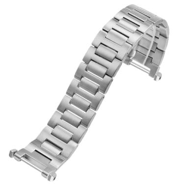 Imagem de hengfento2 Pulseira de relógio de substituição para Cartier De Pasha de 38 mm 1050 1352 2113 2378 2388 Seatimer 20 mm, Prata, 22mm