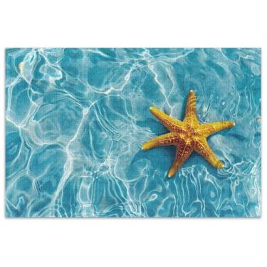 Imagem de Quebra-cabeça de estrela do mar de água azul transparente para adultos, 1000 peças, presentes engraçados de festa de elefante branco, quebra-cabeças para a família, pintura de decoração colorida