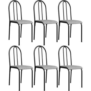 Imagem de Kit 6 Cadeiras 544 Sala Jantar Cozinha Pés Aço Tubular - Loja DoceLar,