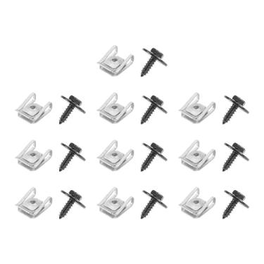 Imagem de VekAuto Kit de 10 parafusos de capa de para-choque para para-choque de carro compatível com BMW 335i XDrive 2009-2015, metal durável preto