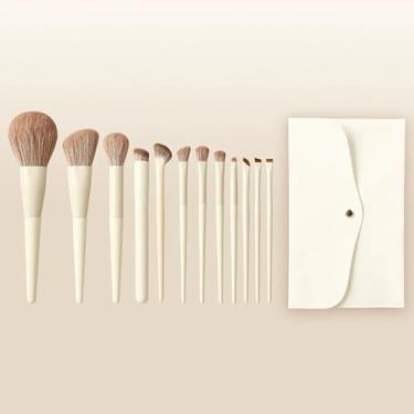 Imagem de Conjunto de pincéis de maquiagem 12 peças premium sintético base contorno blush pó pincel sombras blush kit de pincéis de maquiagem
