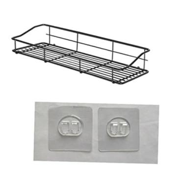 Imagem de Prateleiras de chuveiro, prateleira de armazenamento de ferro para banheiro, cozinha, banheiro, pendurar na parede, organizador com gancho para chuveiro