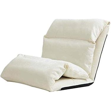 Imagem de Espreguiçadeiras de jardim dobrável para sofá preguiçoso ajustável para sofá suporte traseiro para meditação dobrável, piso interno, leitura de escritório (216 × 65 cm) (cor marrom), cor cáqui, cor na