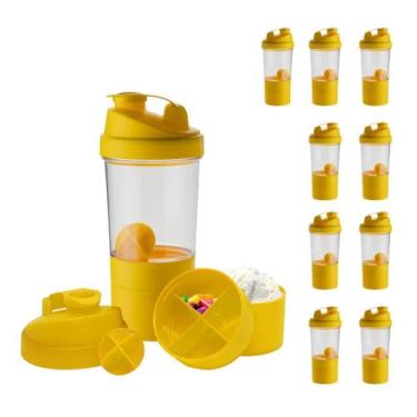 Imagem de Coqueteleira com Compartimento Suplementos Fit 500ml 12pcs - NEOPLAS, 