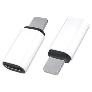 Imagem de Adaptador USB C tipo C para L, pacote com 2, carregamento de 10 W, suporte de sincronização de dados, adaptador de cabo macho L para USB tipo C fêmea para iPhone/iPad/para Airpods, com loop antiperda