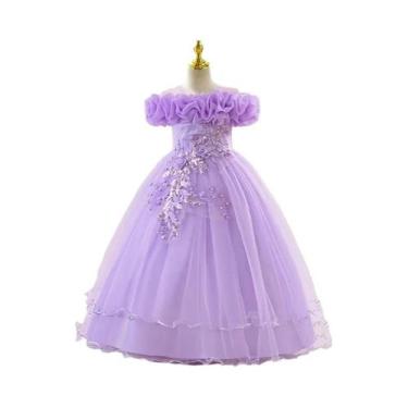 Imagem de Vestido Floral De Malha Branco Para Meninas, Vestido Formal Elegante P