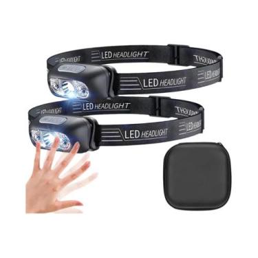 Imagem de Lanterna De Cabeça LED Recarregável Luz Forte Portátil USB Sensor Lant