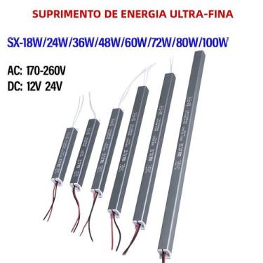 Imagem de Fonte De Alimentação LED Ultrafina 12V 24V 18W-100W AC 220V Driver Par