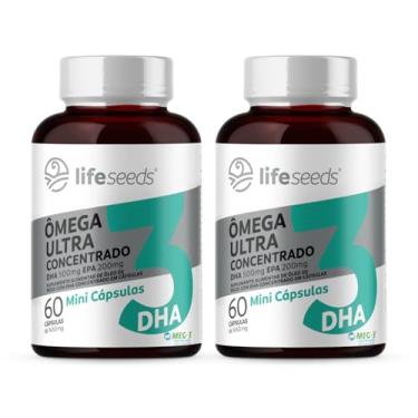 Imagem de Ômega 3 Mini Cápsulas - Ultra Concentrado DHA 500mg EPA 200mg - Certificação Internacional MEG-3 – 2 Potes - 120 Cápsulas