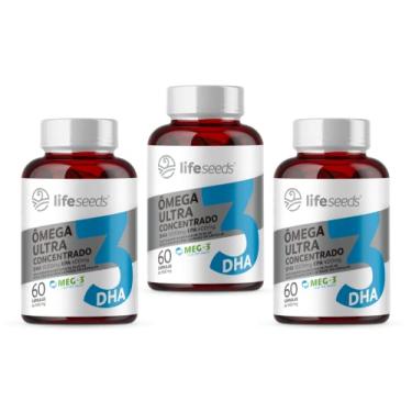 Imagem de Ômega 3 Ultra Concentrado DHA 1.000mg EPA 400mg - Certificação Internacional MEG-3-3 Potes – 180 Cápsulas