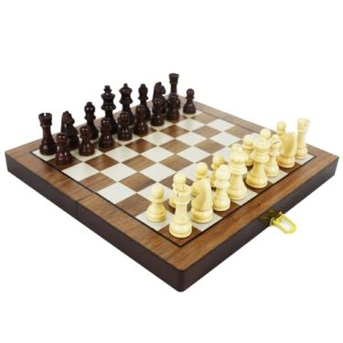 Imagem de Genérico Jogo de Xadrez Magnético Imã 29x29 Profissional Tabuleiro Madeira para 2 Jogadores, Idade Recomendada 6 Anos ou Mais