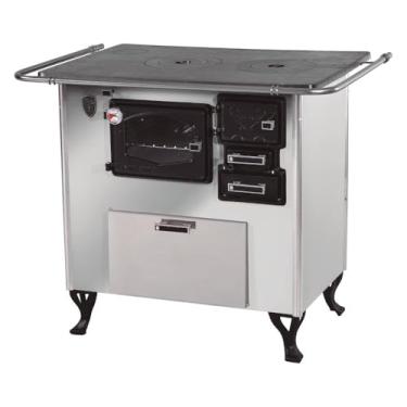 Imagem de Fogão A Lenha C Forninho C Caixa Esq Inox Fornos Pinhal N1