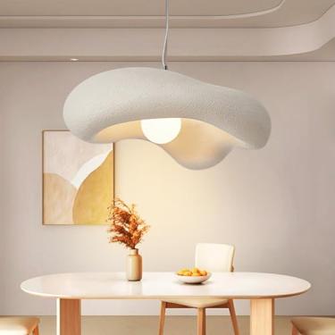 Imagem de Luminária pendente moderna com design criativo de flores, estilo Wabi-Sabi, soquete E27, ideal para mesa de jantar, quarto, sala de estar, cozinha e quarto infantil. Cor marrom, 30cm.