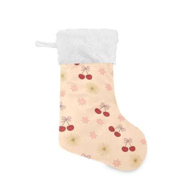 Imagem de Blueangle Pacote com 2 meias de Natal com laços de fita de 17,7 polegadas para decorações de festas de fim de ano, suportes de presente e meias (658)