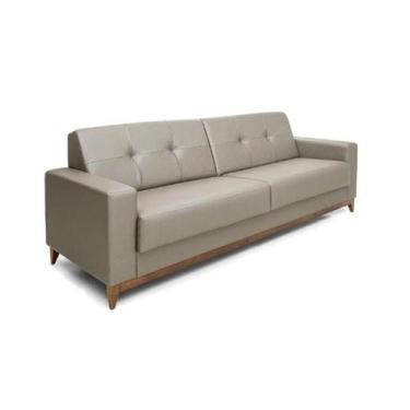 Imagem de Sofá 4 Lugares Herval Safira Sintético Caqui, 240 cm