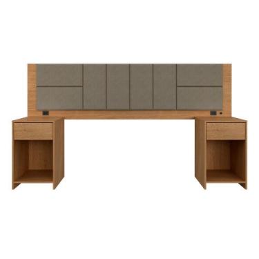 Imagem de Cabeceira Estofada Para Cama Casal Dubai Com Led Car/cap- M. Arapongas