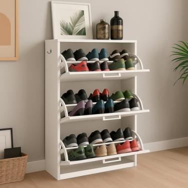 Imagem de Sapateira Organizadora com 3 Portas e Prateleiras Armário para até 20 Pares em MDP para Quarto Hall e Closet(Branco)