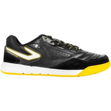 Imagem de Chuteira futsal topper dominator pro v, Preto, Amarelo, 41