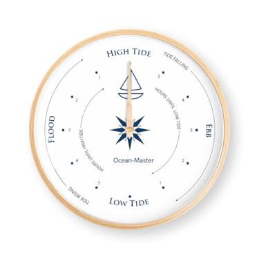 Imagem de Kenning Relógio de parede náutico costeiro relógio de parede preciso da costa leste relógio de maré decoração para casas de praia, estação meteorológica, acessórios de barco