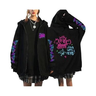 Imagem de Moletom Unissex Oversized Com Estampa De Graffiti Do Jinx Da Arcane, J