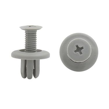 Imagem de uxcell 50 peças de plástico pino para-choque para-choque rebites parafusos de expansão clipes cinza 8,5 mm