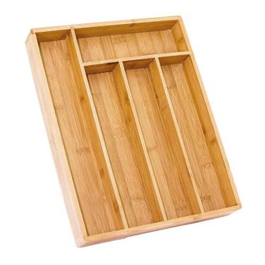 Imagem de Porta Talher Organizador de Gaveta Bambu Ecokitchen 35x28cm