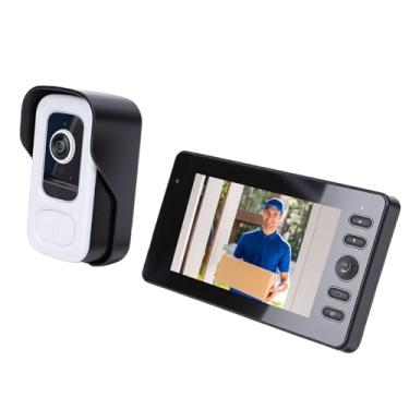 Imagem de Luocute de Intercomunicação de Campainha de Vídeo Sem Fio, Câmera de Campainha WiFi Com Lente Grande Angular de 3MP 110 ° Com Monitor, Detecção de Movimento de áudio Bidirecional Sem