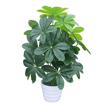 Imagem de Plantas artificiais em vasos de 59,9 cm de altura, árvore artificial falsa árvore da sorte planta simulação interior planta verde falsa bonsai sala de estar decoração de casa plantas artificiais em