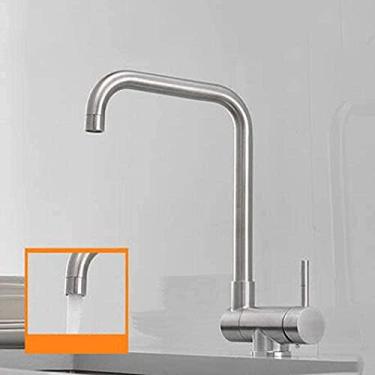 Imagem de - Torneiras, torneiras, torneira de cozinha com janela giratória, torneiras de pia de cozinha, trio extensível, torneira de pia de cozinha de alça única, aço inoxidável escovado 304, torneiras de