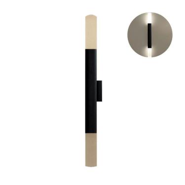 Imagem de Arandela Cilíndrica 2 Fachos Alumínio 55cm Preto Fosco