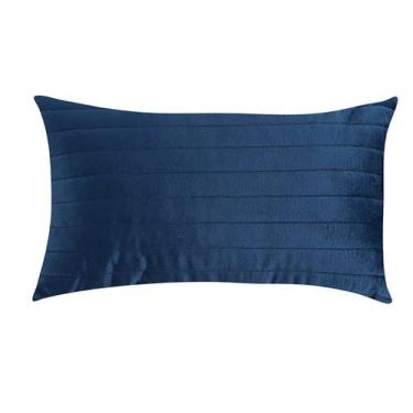Imagem de Almofada em Veludo Ripado Marinho - Westwing Collection, Azul