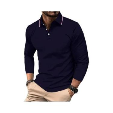 Imagem de Camisa Polo Masculina De Verão Com Manga Longa, Respirável E Confortáv