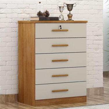 Imagem de Cômoda Gaveteiro Ambiente Suiça com Chave Cumaru 25 Fendi - Novo Horiz