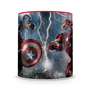 Imagem de Caneca de Porcelana Capitão América vs Homem de Ferro - Personalizada 